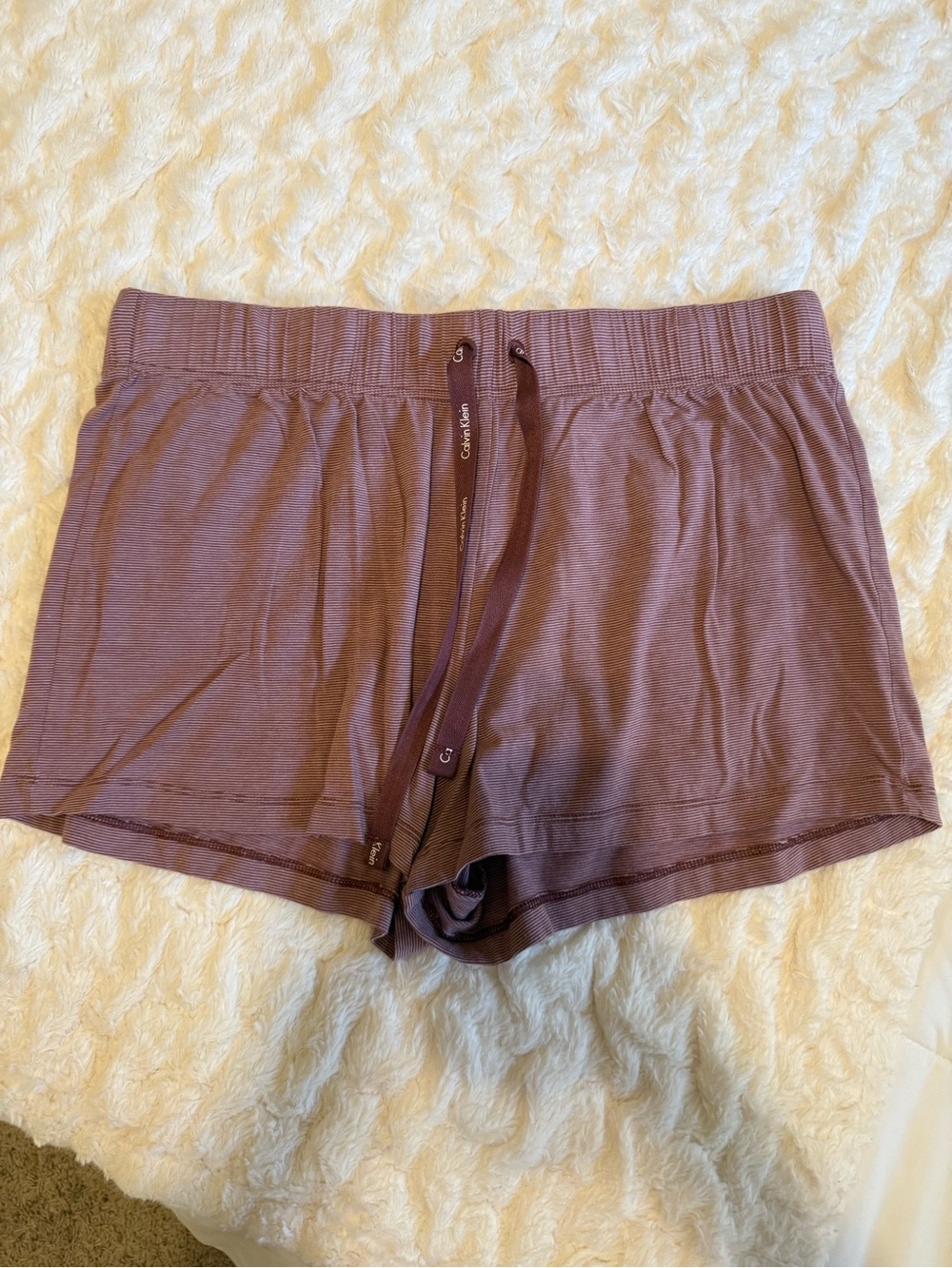 Calvin Klein Women's Mauve Ribbed Lounge Shorts